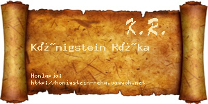 Königstein Réka névjegykártya